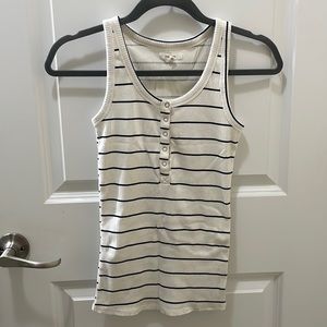 Blue and white striped tank